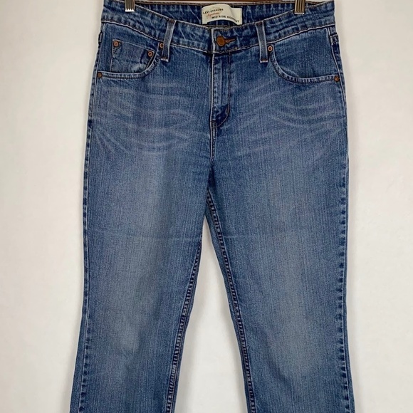 Levi Strauss Signature Mid Rise Bootcut Denim Blue Jeans Misses size 10L EUC - Picture 1 of 11
